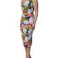 Multicolor Floral Sleeveless Sheath Dress