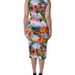Multicolor Floral Sleeveless Sheath Dress