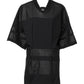 Black Cotton Short Sleeves V-neck T-shirt