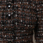 Brown Tweed Short Sleeves A-line Mini Dress