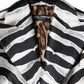 Black White Polyester Women Blazer Jacket