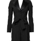 Black Wool Jumpsuit Dress Women Coat Jacket