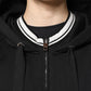 Black Cotton Hooded Full Zip Sweatshirt Sweater