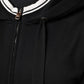 Black Cotton Hooded Full Zip Sweatshirt Sweater