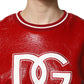 Red Wool DGLogo Embroidery Pullover Sweater