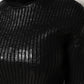 Black Wool Long Sleeve Turtleneck Cropped Top