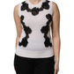 White Cashmere Floral Lace Detailing Tank Top