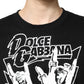 Black Cotton Printed Short Sleeves T-shirt