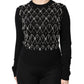 Black Cashmere Embellished Long Sleeves Top