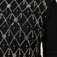Black Cashmere Embellished Long Sleeves Top