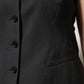 Black Striped Button Down Sleeveless Vest Top