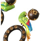 Multicolor Parrot Wood Brass Crystal Embellished Earrings