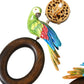 Multicolor Parrot Wood Brass Crystal Embellished Earrings