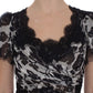 Floral Lace Maxi Dress in B&W