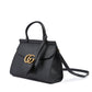Black Leather GG Marmont Handbag