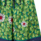 Green Flower Printed Silk Shorts