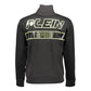 Black Cotton Men Sweater with Central Pockets and Zip