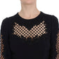 Elegant Black Wool Cutout Maxi Dress