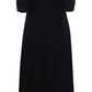 Elegant Black Wool Cutout Maxi Dress