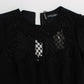 Elegant Black Wool Cutout Maxi Dress