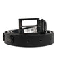 Black Luxury Leather DG Studs Buckle Belt