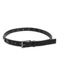 Black Luxury Leather DG Studs Buckle Belt