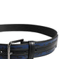 Black Blue DG Logo Silver Metal Buckle Belt