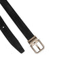 Black Calf Leather Classic Metal Buckle Belt