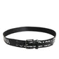 Black White DG Logo Brass Metal Buckle Belt