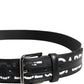 Black White DG Logo Brass Metal Buckle Belt