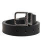 Black Classic Leather Metal Buckle Belt