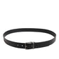 Black Classic Leather Metal Buckle Belt