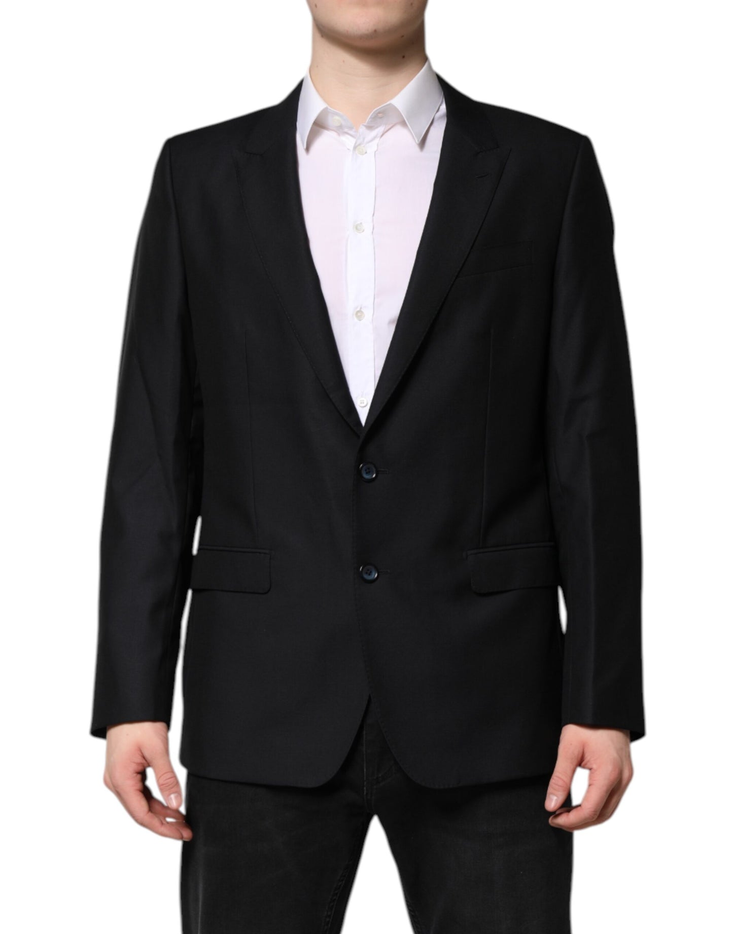 Dark Blue MARTINI Wool Blazer Coat Jacket