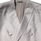 Light Gray Jacquard Silk Dotted 2 Piece Suit