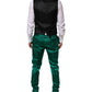 Green Silk 3 Piece Single Breasted Suit
