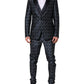 Blue MARTINI Star Jacquard 3 Piece Suit
