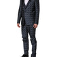 Blue MARTINI Star Jacquard 3 Piece Suit