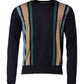 Multicolor Stripes Crew Neck Pullover Sweater