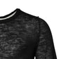 Black Polyester Crew Neck Pullover Sweater