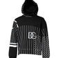 Black White Stripe Hooded Sweatshirt Sweater