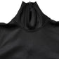 Black Polyester Turtleneck Pullover Sweater