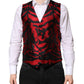 Red Black Stripe Dress Formal Waistcoat Vest