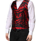 Red Black Stripe Dress Formal Waistcoat Vest