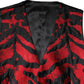 Red Black Stripe Dress Formal Waistcoat Vest