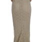 Elegant Beige Floral Cutout Maxi Dress