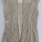 Elegant Beige Floral Cutout Maxi Dress