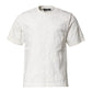 White Cotton Logo Embossed Crew Neck T-shirt