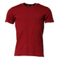 Red Cotton Short Sleeves Crew Neck T-shirt