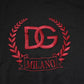 Black Cotton Embroidered Crew Neck T-shirt