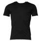Black Cotton Short Sleeves Round Neck T-shirt